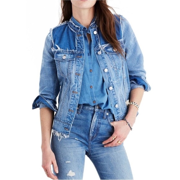 Madewell Denim Patchwork Jean Jacket Size S - Picture 1 of 7